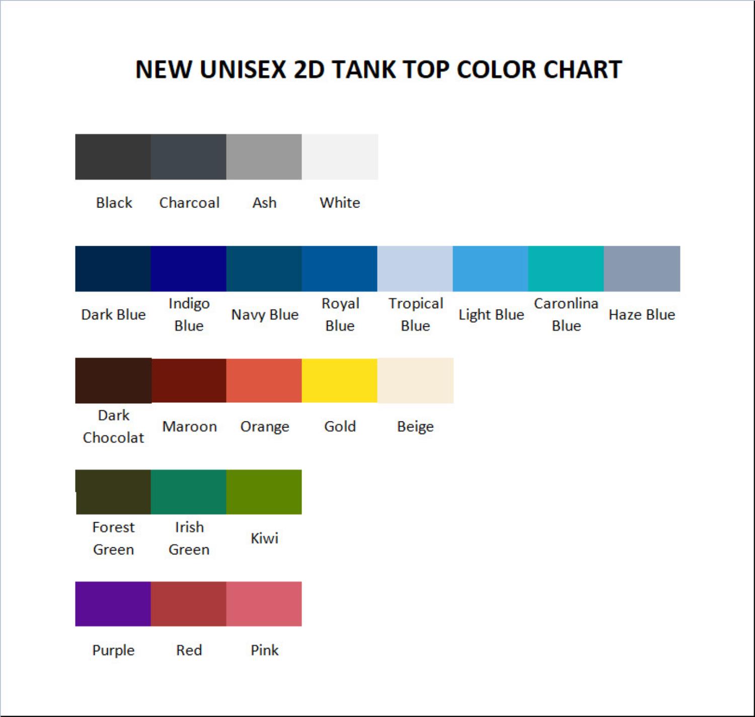 tank top color chart - Chobits Merch