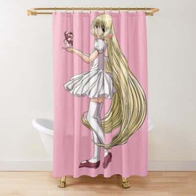 Chobits Chii And Sumomo Pink Shower Curtain