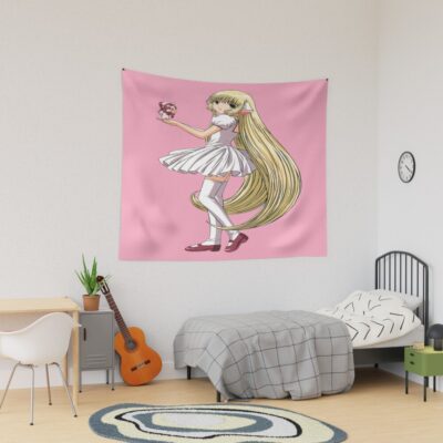 Chobits Chii And Sumomo Pink Tapestry