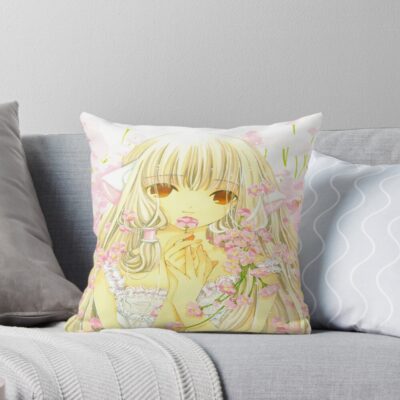 Vintage Graphic Print Chobits Throw Pillow